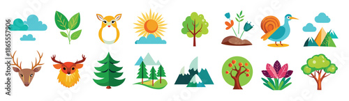 nature icon set collection illustration