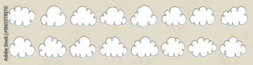  repeating seamless pattern of simple cartoon style white