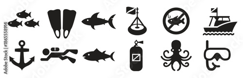 Dive Flat Icon Vector