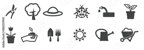 gardening icons vector illustration