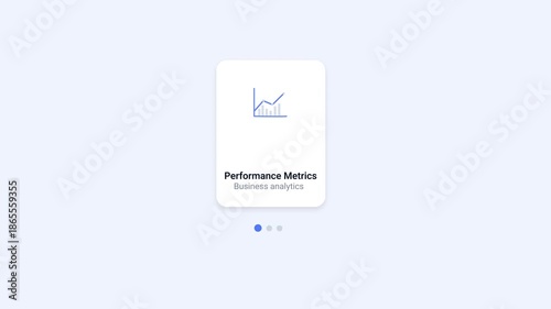 Minimal flat illustration of a mobile app screen showing performance metrics with a line chart icon. Suitable for KPI tracking, data analysis, analytics dashboards, and modern UI or UX design concepts