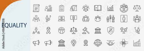 equality line icons collection, minimal vector illustration design