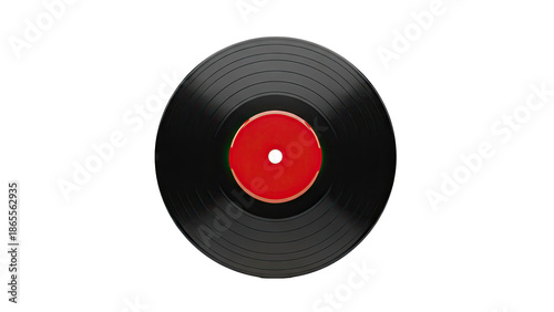 Vinyl Record with Red Label