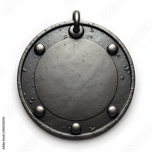 Shield Pendant Metal Round Coin
