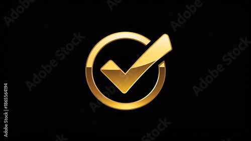Golden check mark icon symbolizing approval and verification
