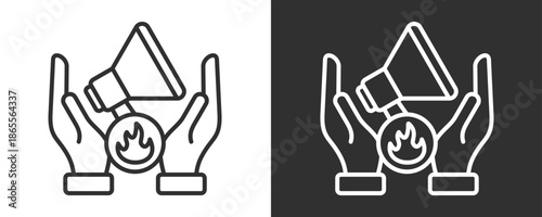 Advertising Icon Set Vector Collection Isolated In Black And White