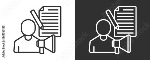 Copy Writing Icon Set Vector Collection Isolated In Black And White