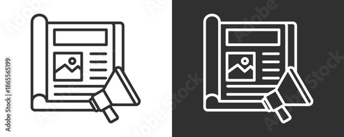 Magazine Icon Set Vector Collection Isolated In Black And White