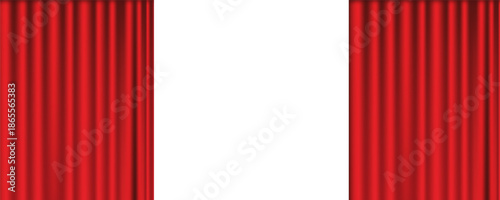 vector theater stage red curtains realistic vector.