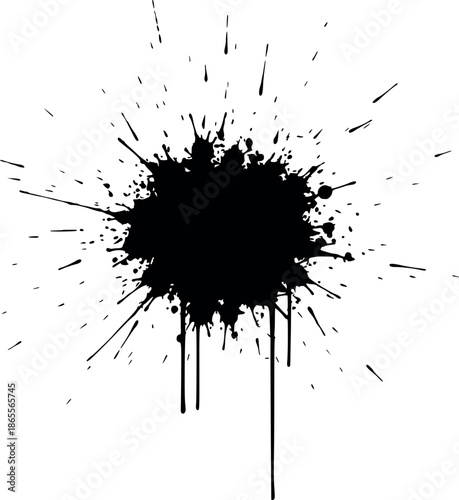 artistic splash style black stain vector. design with fill to simulate lines and splashes, ideal for abstract, creative, and urban art designs