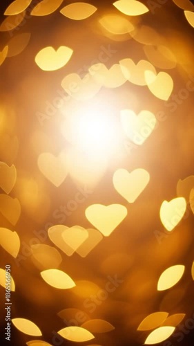 Glowing Heart Bokeh Background for Romantic Celebrations, Events, and Visual Arts