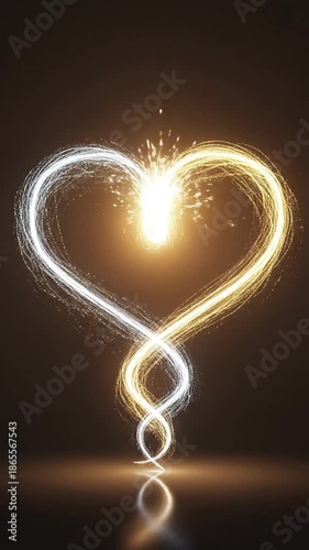 Bright Colorful Heart Design with Light Trails for Romantic Decor and Gifts