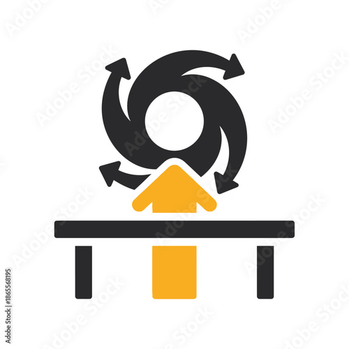 Continuous business process improvement icon representing iterative development, strategic growth, and upward progression towards operational excellence and optimized performance