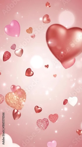 Beautiful Soft Pink Heart Background for Romantic Themes, Valentine's Day Decorations, and Love-Themed Events