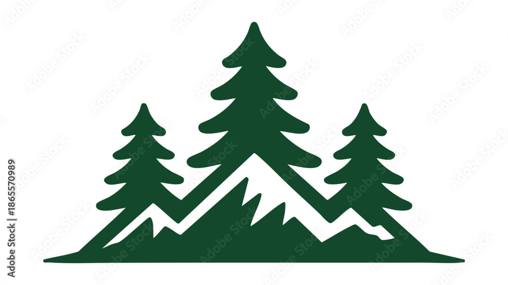 Obraz premium Minimalist forest landscape with pine trees