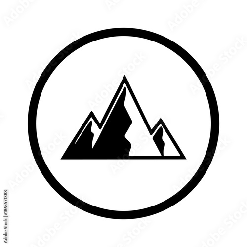 flat icon mountain on circle frame mono color vector design on transparant background. Free Download flat icon mountain on circle frame mono color vector design on transparant background. - GFXLoad