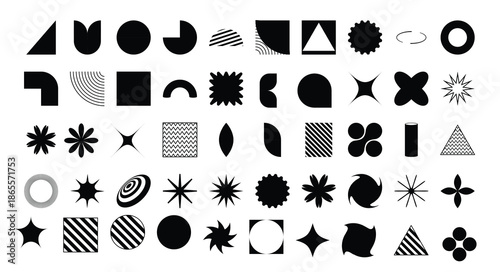 modern geometric silhouette figures and shapes brutalism