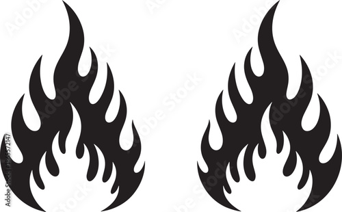 flame graphics isolated on white background