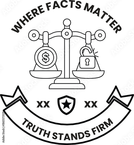 A black and white logo for Truth stands firm