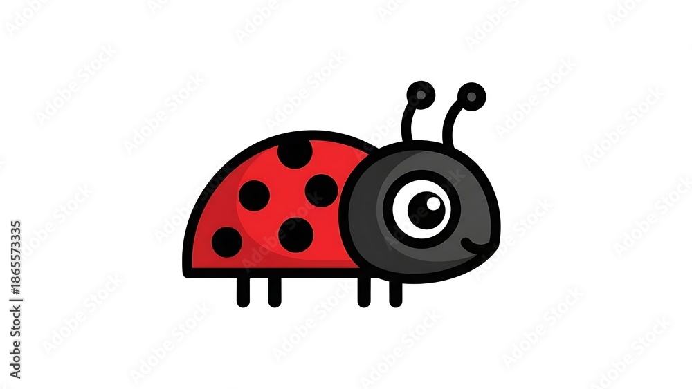 Fototapeta premium Cute Cartoon Ladybug Character Illustration Design.