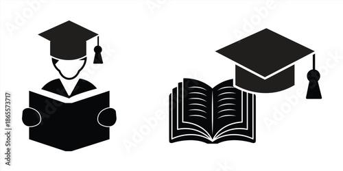 student icon set isolated on white background, vector illustration