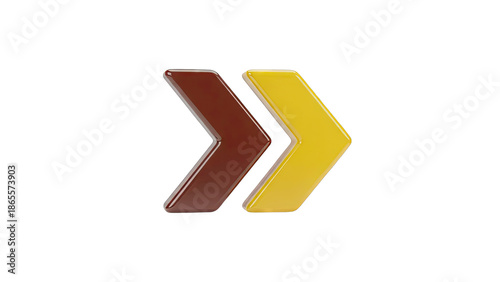 Two Glossy Arrows Pointing Right