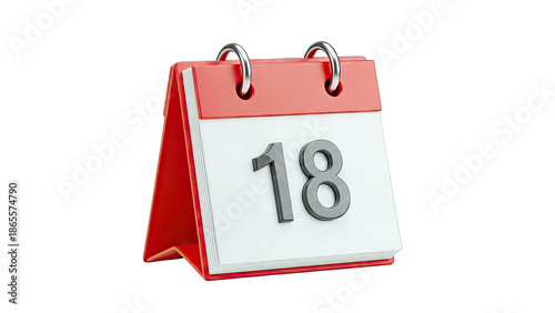 Desk Calendar with Number 18