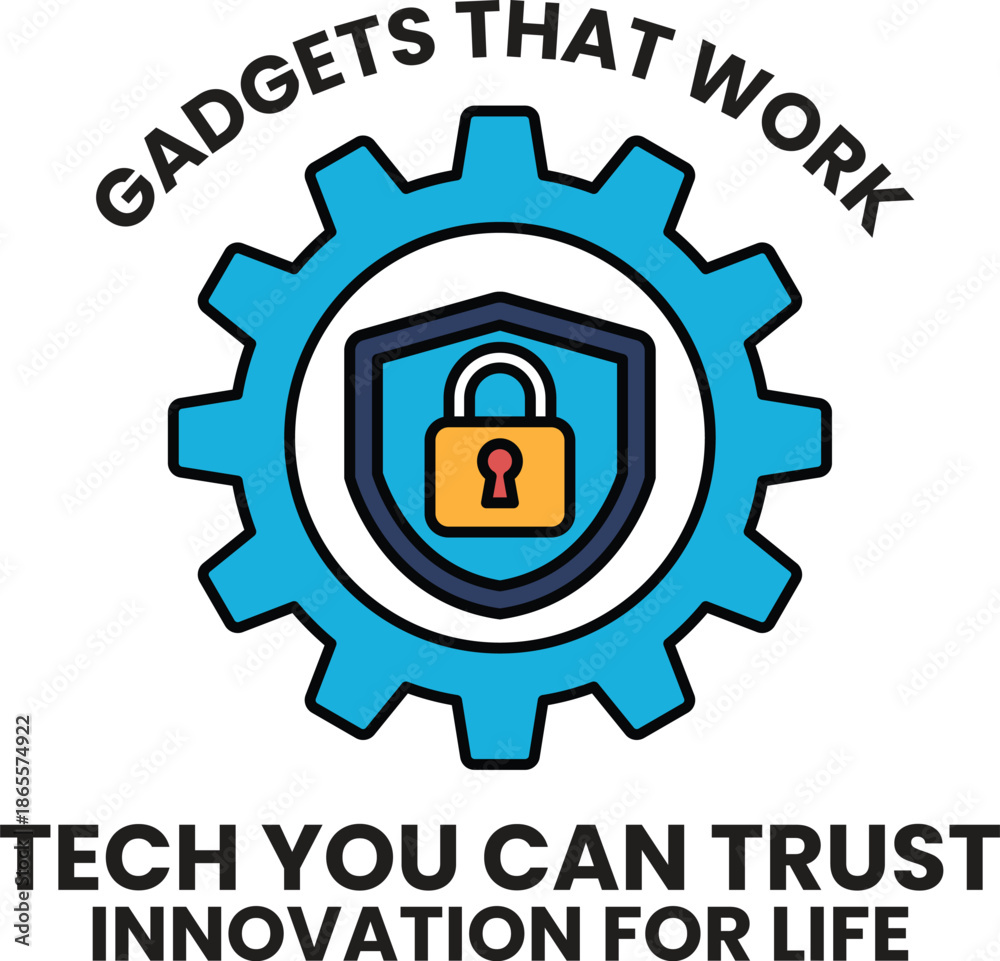 Naklejka premium A logo for a company that sells gadgets that work