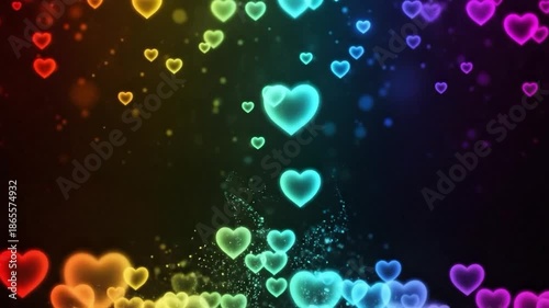 Colorful Hearts Background for Celebrations and Romantic Events, Perfect for Invitations or Wallpapers