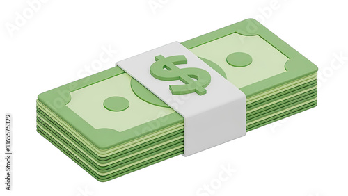 Stack of money with dollar sign