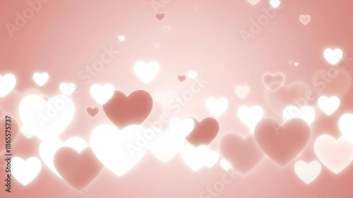 Colorful Heart Shapes on Pink Background for Valentine's Day Celebration or Romantic Designs