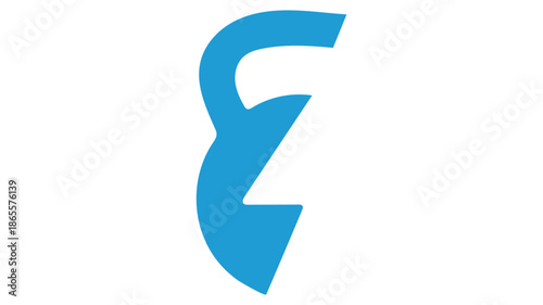 Stylized blue letter e illustration