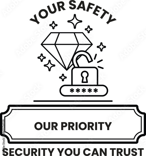 A diamond with a keyhole in it is on a white background