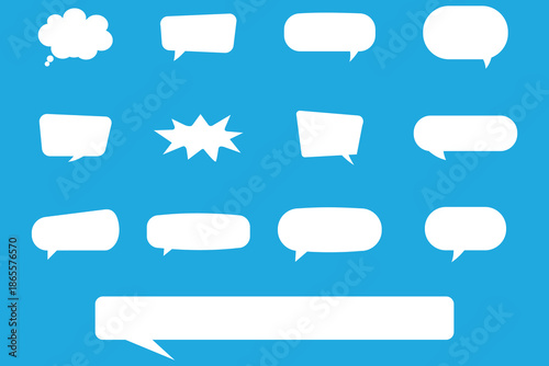 Set of speech bubbles. Message comments chat box. Collection of speech bubbles. Vector set of speech bubbles. Text boxes and conversation chats in comics.