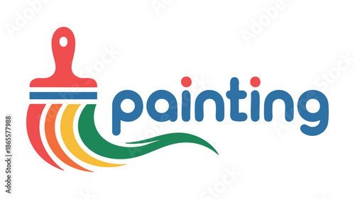 Creative painting brush logo design