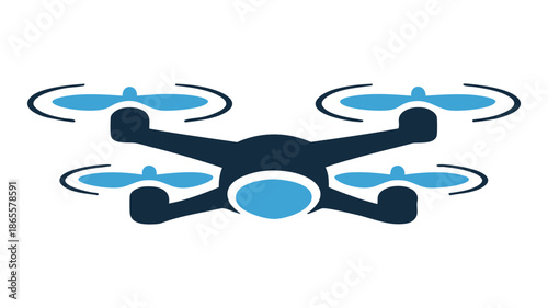 Modern drone with blue props