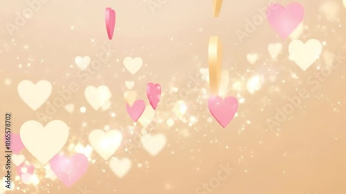Colorful Heart Background for Romantic and Wedding Themes with Soft Glow and Sparkles