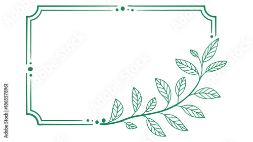 Elegant botanical frame with leafy decoration
