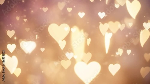 Soft Heart Background with Blurry Bokeh Effect for Romantic or Wedding Themes