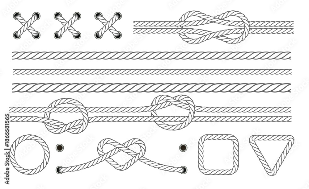 Fototapeta premium Nautical rope set