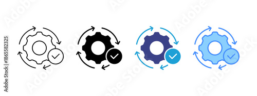 Process  icon set multiple style collection