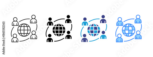 Networking  icon set multiple style collection