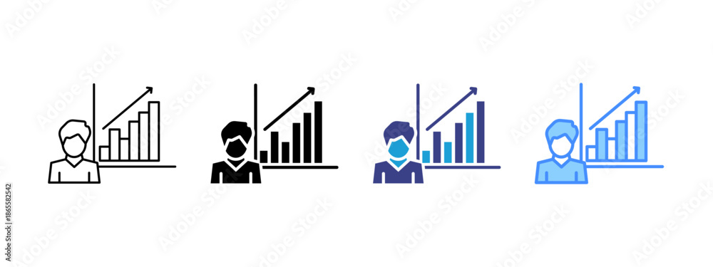 Naklejka premium Scalability icon set multiple style collection