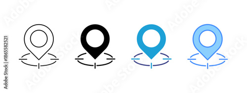 Positioning icon set multiple style collection