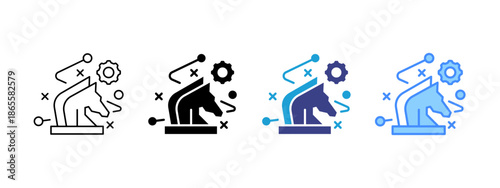 Startegy icon set multiple style collection