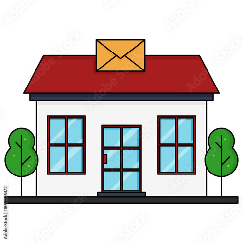 illustration of post office