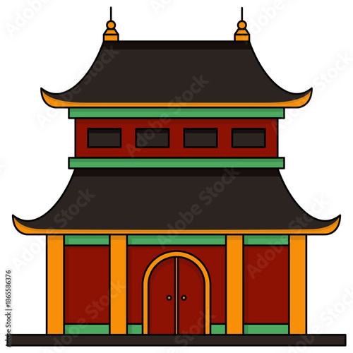 vector illustration of a pagoda
