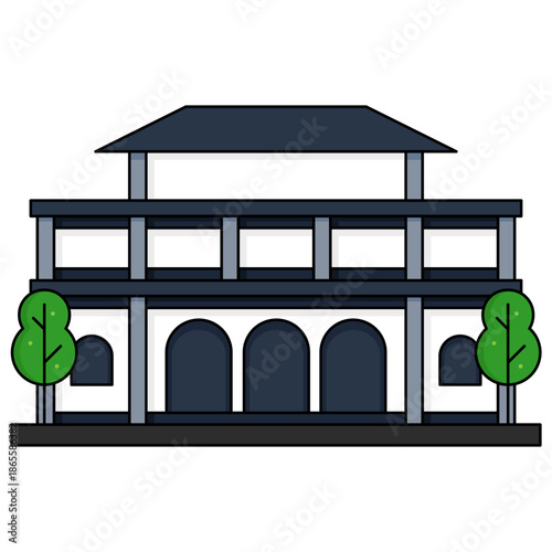 vector illustration of a railway station 