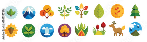 nature icon set collection illustration 