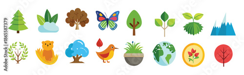 nature icon set collection illustration